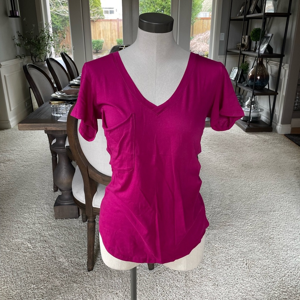 NWT bobi Short Sleeve Tee Berry Pink Essential